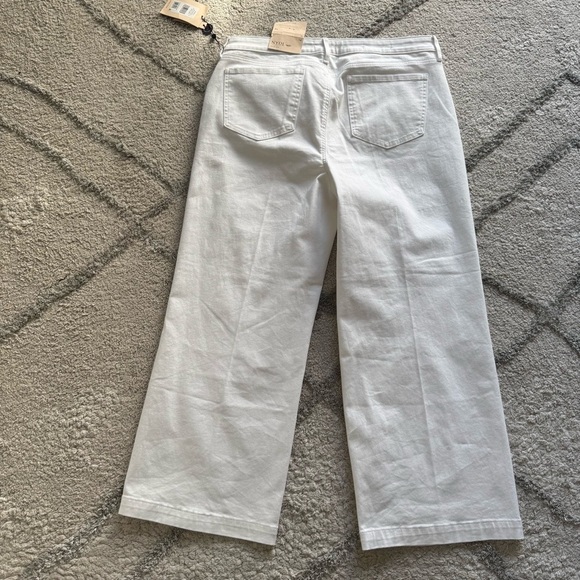 NYDJ  Teresa Wide Leg Ankle Jeans white cropped high rise 14 New - Picture 11 of 14